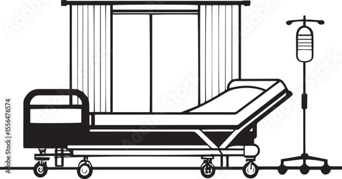 "Hospital Bed Icons Vector Set – Patient Care, Healthcare Treatment, Recovery Equipment, and Medical Support Symbols for Clinics and Hospitals"

