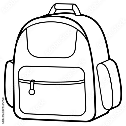 School Backpack vector line art and minimalist vector