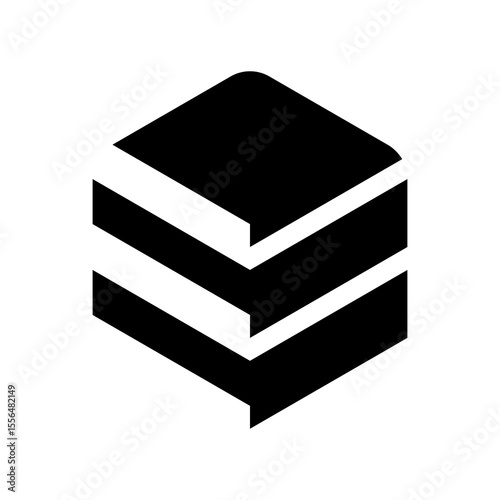Layered Cube Icon for Graphic Design