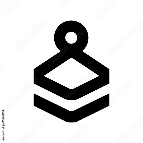 Modern Abstract Icon of Stacked Geometric Shapes