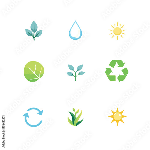 set of ecology icons