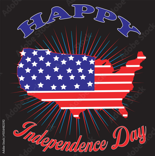 USA Independence Day t shirt design silhouette vector art illustration, 4th of July independence day