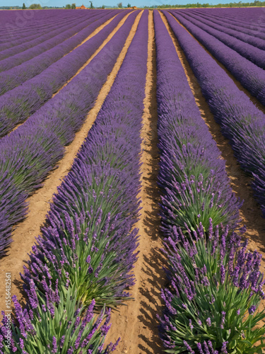 Vibrant Blooming Lavender or Tulip Fields in Full Color for Floral Travel Campaigns, Nature-Themed Branding, and Wellness Advertising Concepts