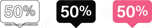 Fifty percent sale banner discount promotion marketing offer special price tag vector illustration editable vector illustration with png format