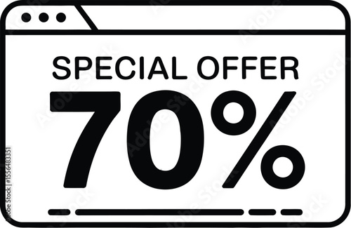 Special offer seventy percent discount promotion sale limited time deal clearance event save now online shop editable vector illustration with png format
