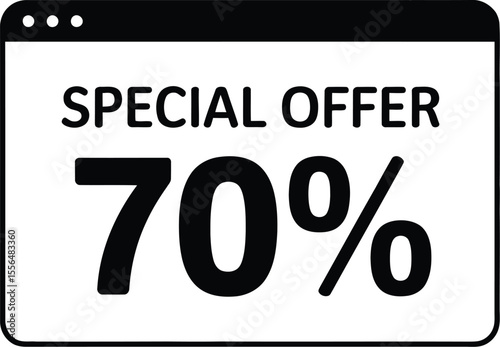 Special offer seventy percent discount sale promotion deal limited time only save now best price today editable vector illustration with png format