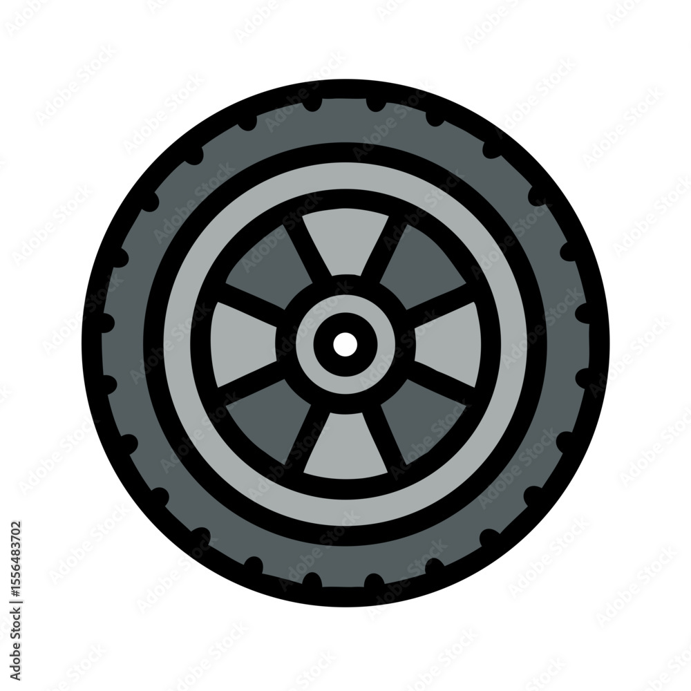 Obraz premium car wheel isolated on white background