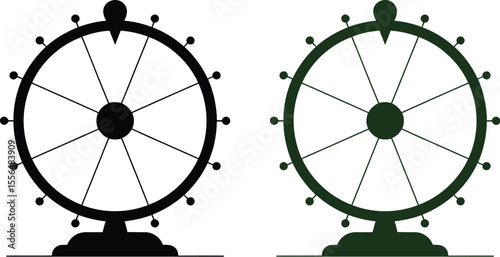 Spin the wheel game illustration graphic design template for online contest and promotional marketing campaign editable vector illustration with png format