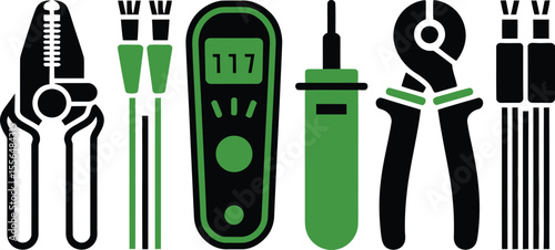 Electrical tools vector illustration for electrician equipment and repair service design concept 100 editable vector illustration with png format