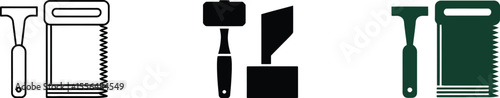 Woodworking tools vector set hand saw chisel and mallet carpentry equipment for wood work flat design 100 editable vector illustration with png format
