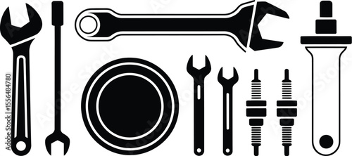 Automotive repair tools vector illustration for mechanics and car enthusiasts maintenance and service shop 100 editable vector illustration with png format