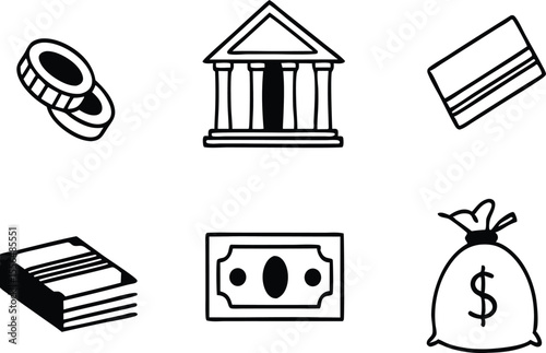 Banking and Finance Line Icons