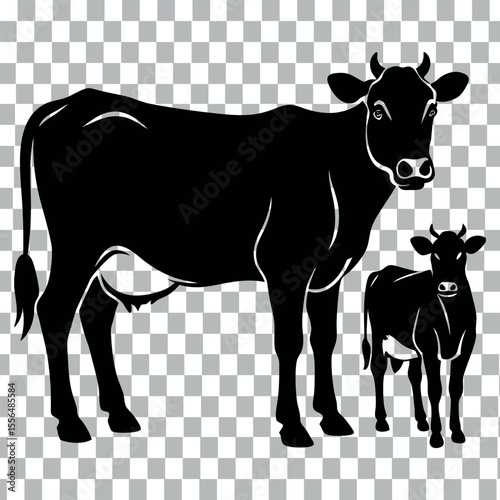 black and white cow