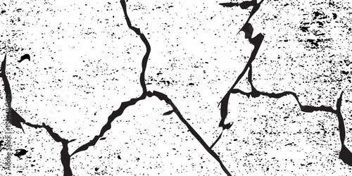 crack texture, grunge texture, distress background, rough texture, dirty texture, cracked wall concrete of black and white for background. vector modern.