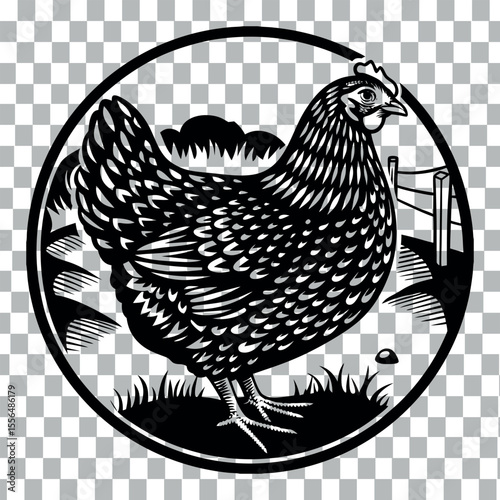 hen with eggs