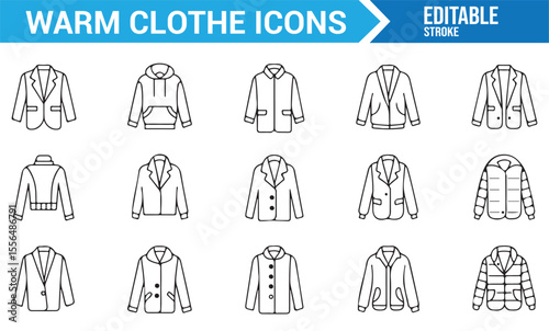 Minimalist Warm Clothing Icons for Online Retail and Fashion Projects