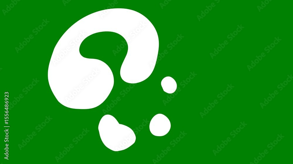 A green background with white circle and letter j on screen dots it silhouette of squirrel call sign an apple logo question mark green screen animated chromakey background motion cartoonish