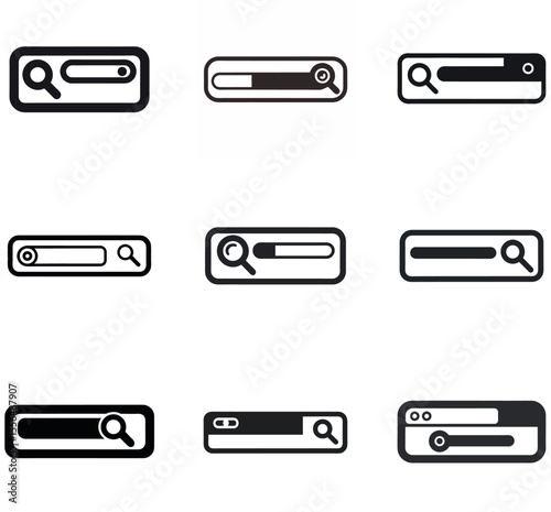 Vector Search Bar Icons:  Modern, Minimalist, Web UI Design
