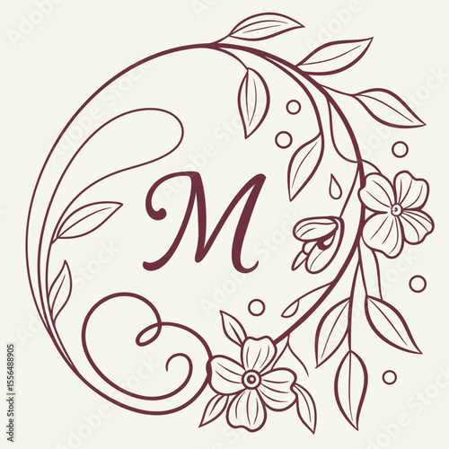 Flowers around the M letters
