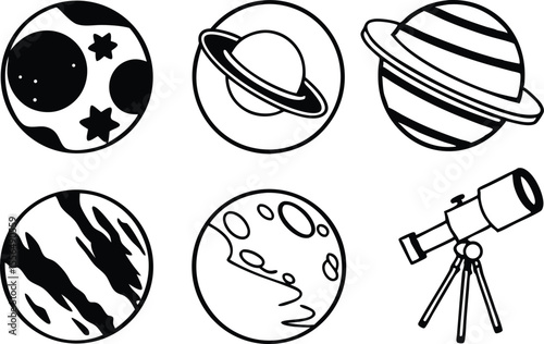Space and Astronomy Icon Set