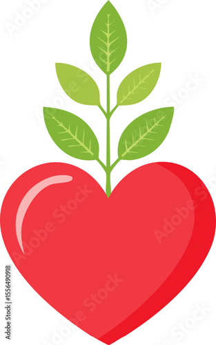 Illustration bien-être cœur et nature