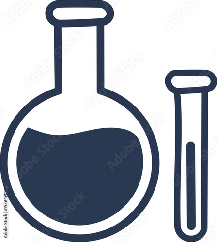 Icône de laboratoire avec tubes chimiques