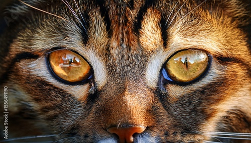 close up of a cat s intense golden eyes