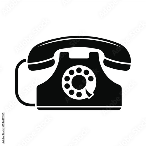 retro telephone isolated on white background