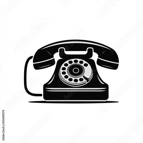 retro telephone isolated on white background