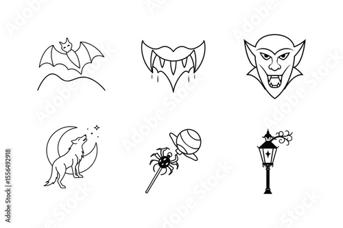 Halloween icons set