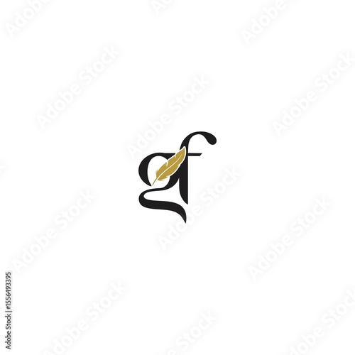 initial gf icon vector	
