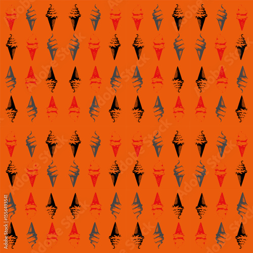 Indefinite vector seamless pattern consisting of various multicolored graphic elements.  Seamless texture