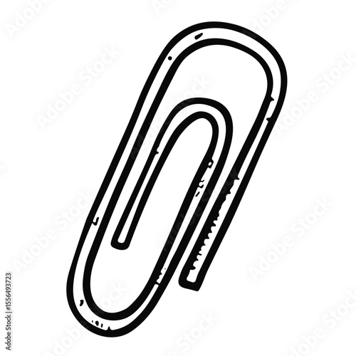 Doodle sketch vector icon of a paper clip for organization and office supplies