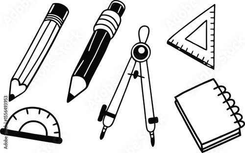School Supplies and Tools Icons