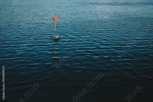 Lake Constance Bodensee Water Surface Buoy Marker Bavaria Germany Peaceful Lake