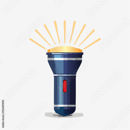 A flashlight with a focused beam in darkness
