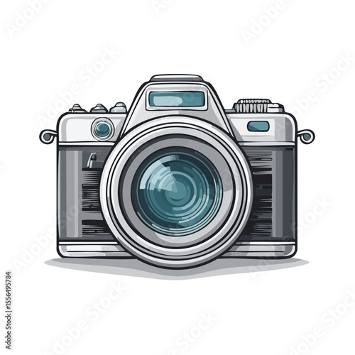 Retro style camera illustration Vintage photography equipment Vector design Art print for photographers and graphic designers Creative illustration