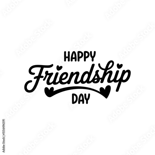 Happy Friendship Day Typography Design with Hearts