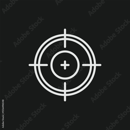 Crosshair and Target Icon for Marketing, Goal Setting, and Accurate Sniper Scope Aim