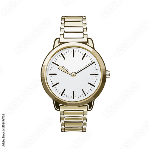 Elegant Gold Watch with White Face Representing Timekeeping and Precision