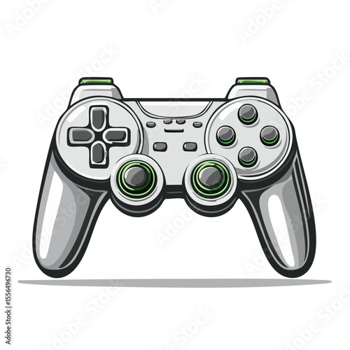 Isolated Video Game Controller for Entertainment and Electronic Devices on Black Background