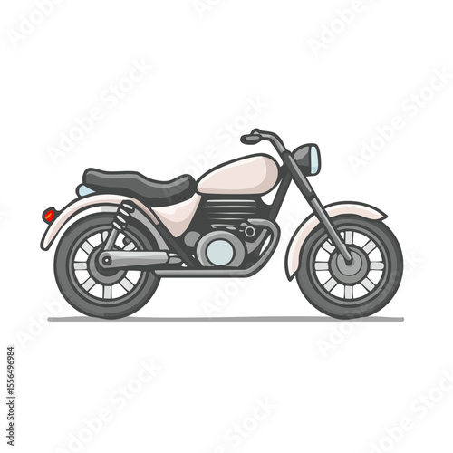 Stylish Motorcycle Illustration Vintage Motorbike Transportation Concept Cartoon Icon