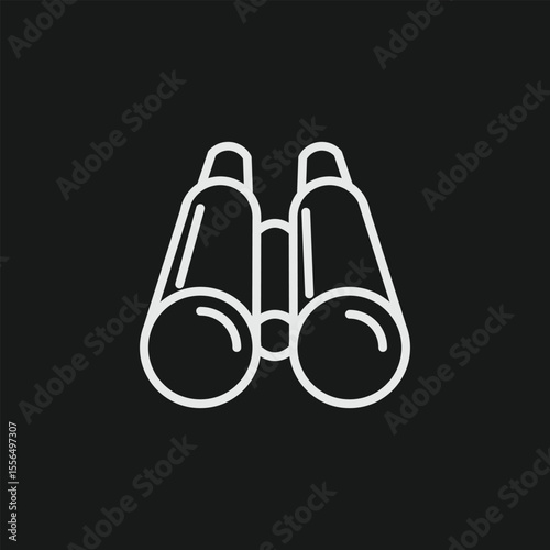 Binoculars Icon for Outdoor Exploration, Birdwatching, and Strategic Observation to See Future Trends and Discover New Opportunities
