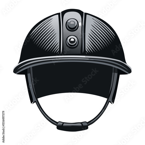 Classic Bobby Helmet Vector Graphic Illustration, Black Background