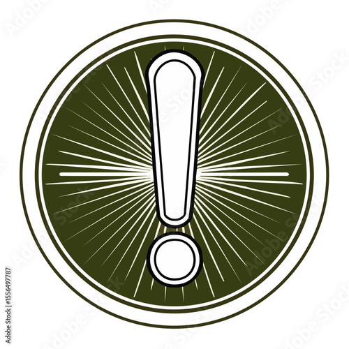 Olive Exclamation Point Icon in Circle Alert Attention Warning Sign Design Graphic Safety Hazard Danger Risk Problem Consideration