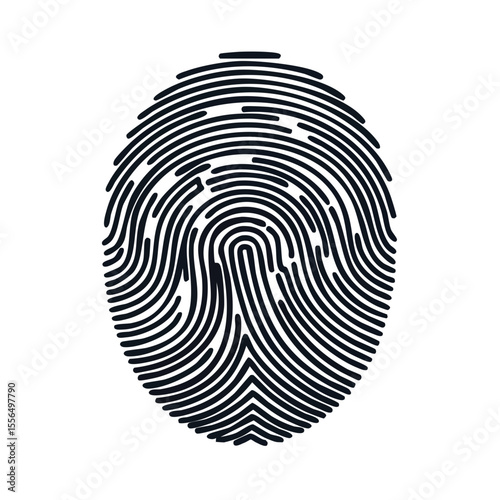 Fingerprint biometric identification isolated on black background emphasizing individuality and unique personal data for security systems