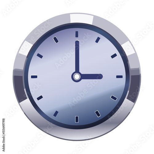 Analog clock illustration showing three o'clock against black background time measurement punctuality schedule hour minute