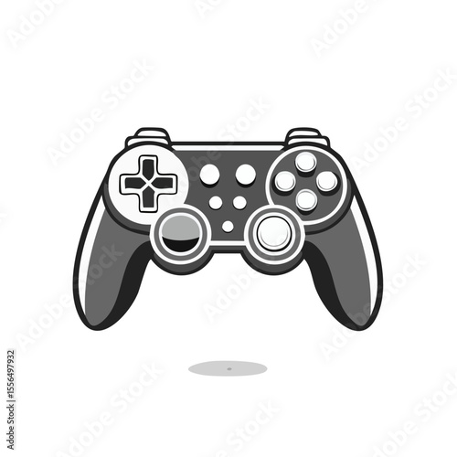 Gamepad Illustration on Black Background Interactive Entertainment and Play Graphics