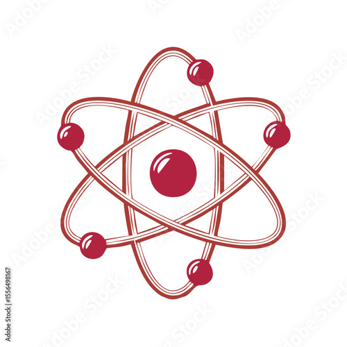 Atom Model Depiction with Orbiting Electrons on a Black Background for Science and Chemistry Visuals