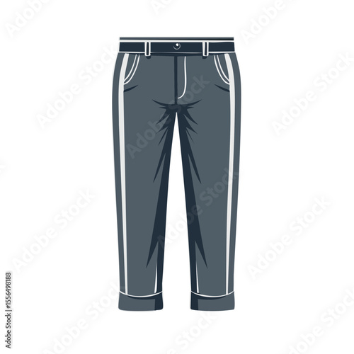 Gray Pants with White Stripes Cartoon Illustration for Fashion and Design